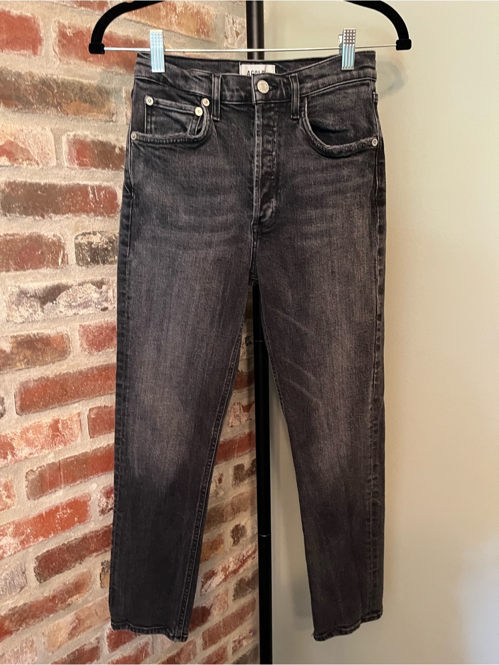 AGOLDE Riley High Rise Straight Crop (Style: A056-1084) greyish black | size 26
